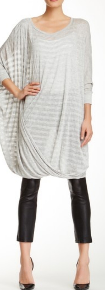 L.A.M.B. by Gwen Stefani Shadow Stripe Oversize Drape Tunic